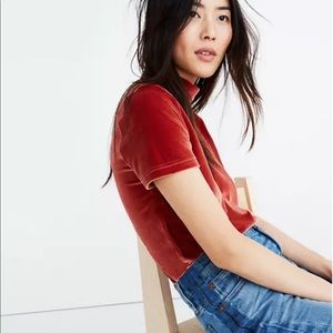 Madewell Velvet Mock Neck Tee